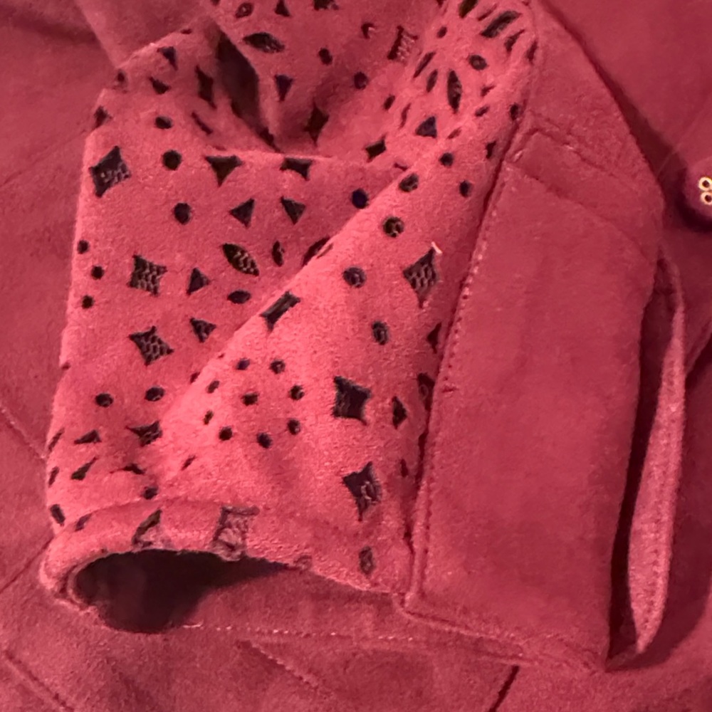 In Earnest Burgundy by Byron Lars Button Down Shirt with Cutout Accents - Picture 6 of 15